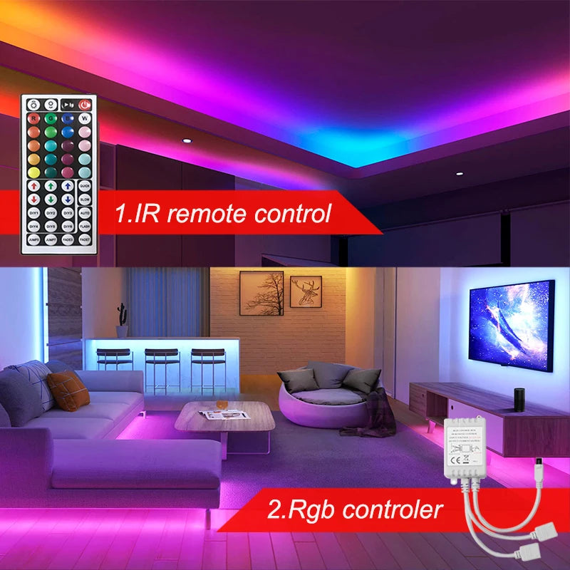 Fita de LED para decoração do quarto, RGB, SMD5050, Wi-Fi, Alexa, música, controle inteligente