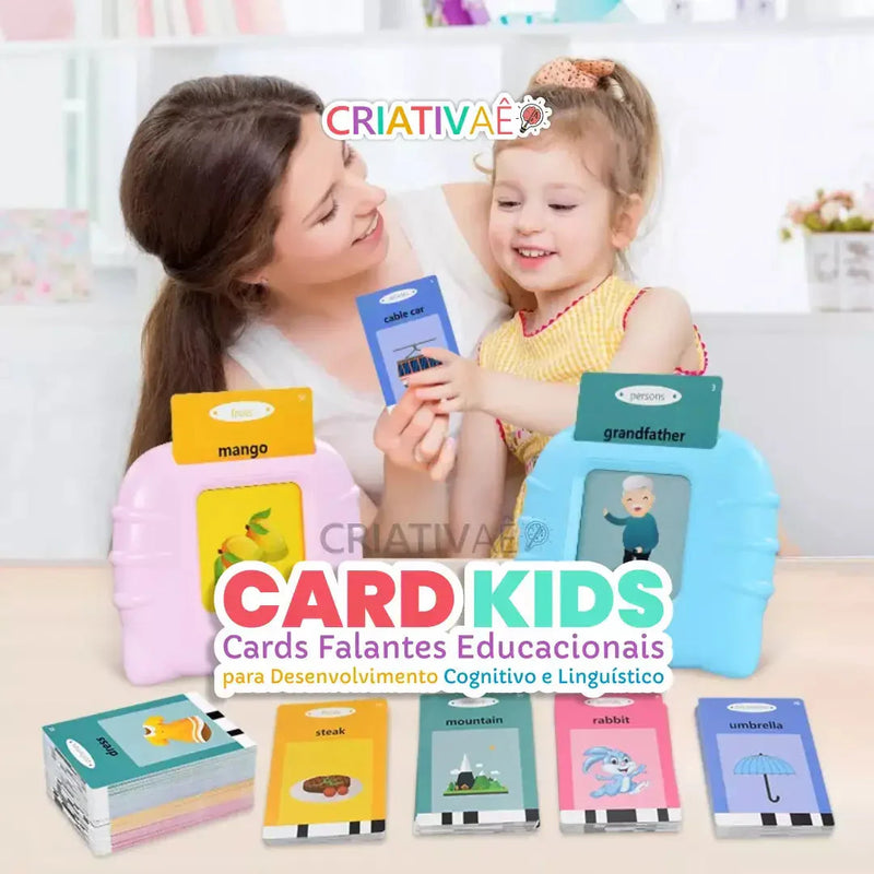 Card Kids - Cards Falantes Educacionais para Desenvolvimento Cognitivo e Linguístico - 224 palavras