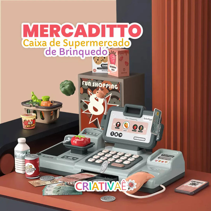 Mercaditto - Caixa de Supermercado de Brinquedo