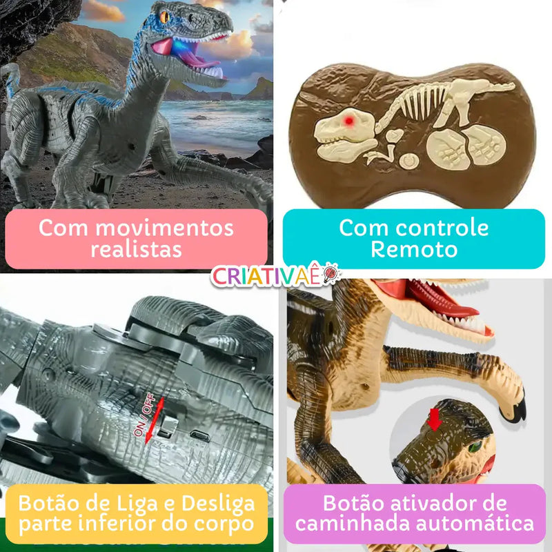 T-RunRex Criativaê - Novo Dinossauro Realista de Controle Remoto Inteligente